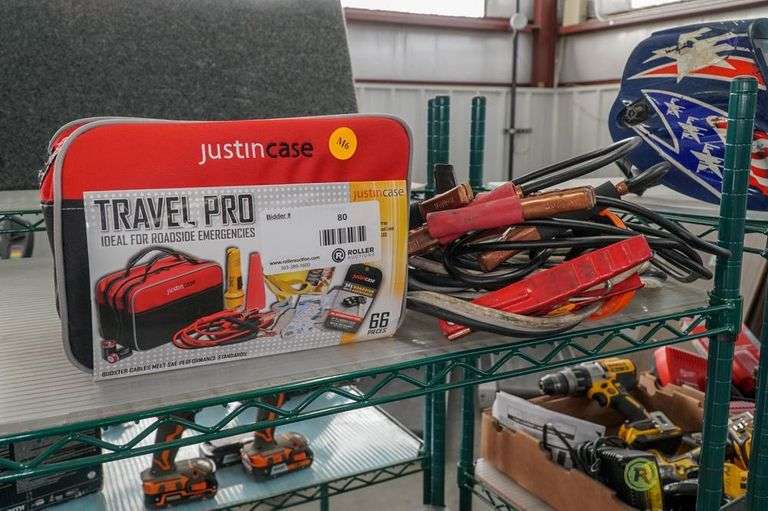 Justin Case Travel Pro Roadside Emergency Kit and Jumper Cables