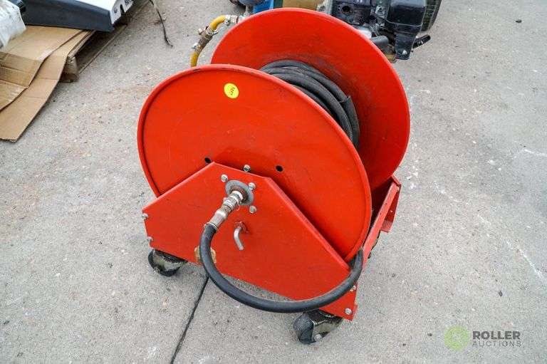 Hotsy Hose Reel With Hose on Casters Roller Auctions