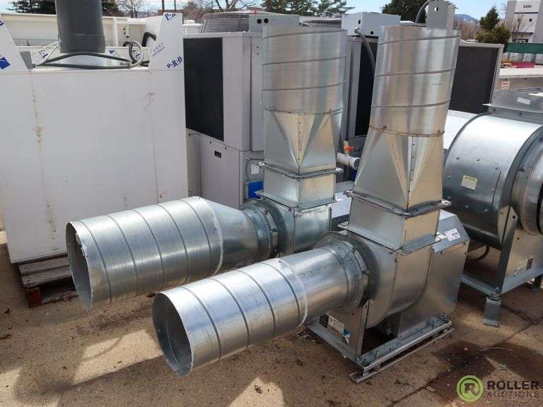 (2) Greenheck SWB108SCWUBX Exhaust Fans, 15 AMP Roller Auctions
