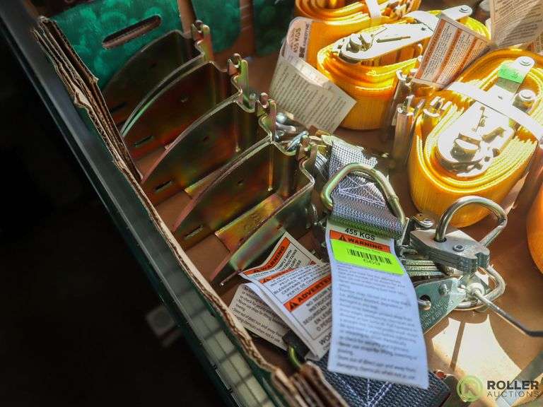  6 E Track Ratchet Straps And Assorted E Track Hardware Roller Auction