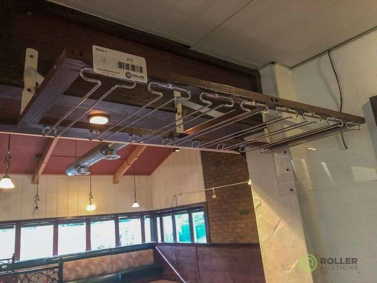 (3) Over Bar Glass Racks Roller Auctions