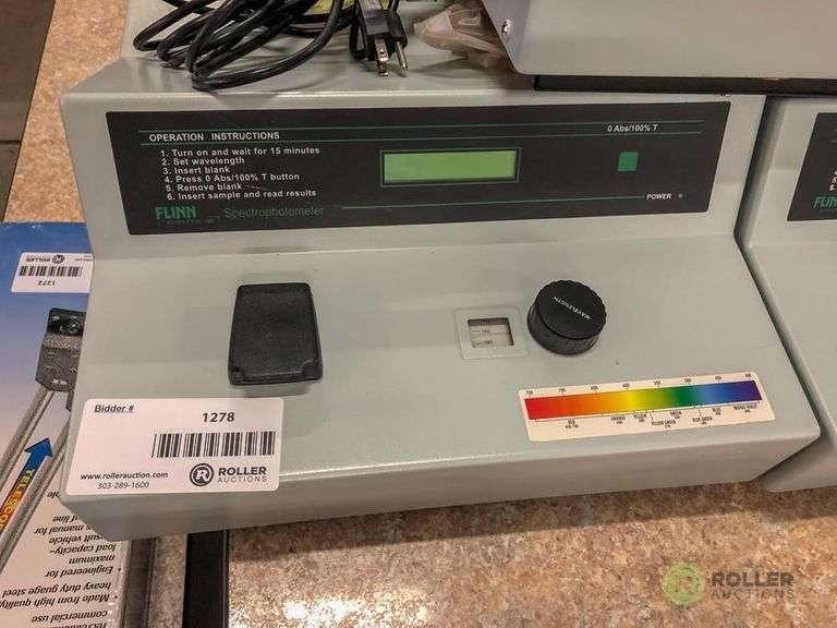 (5) Flinn Scientific Inc Spectrophotometer, (Inoperable) Roller Auctions