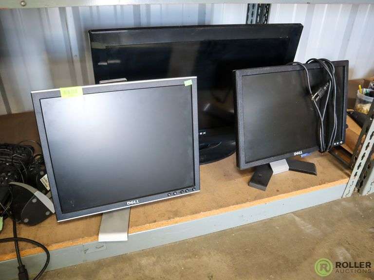 (2) Dell and Dynex Flat Screen Computer Monitors Roller Auctions