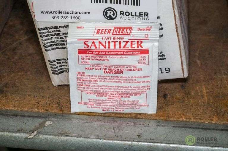 Box of Beer Clean Sanitizer and (2) Boxes of Diversey Sealed Air Crew