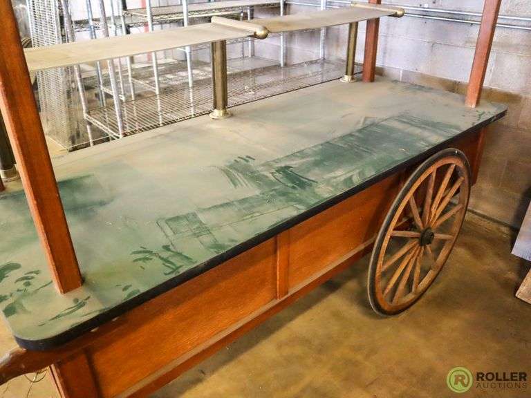 Carts of Colorado Wood Portable Vendor Cart With Canopy, 90" x 36