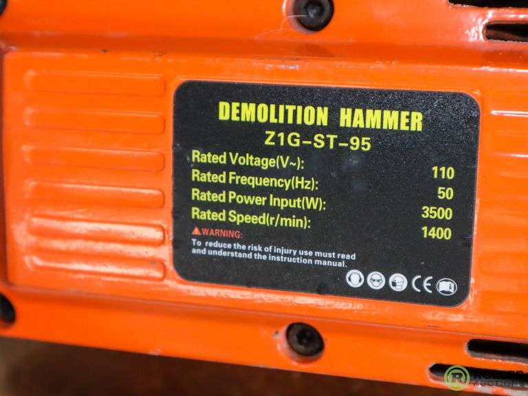Vevor Z1GST95 Electric Demolition Hammer, 3500W, 110V Roller Auctions