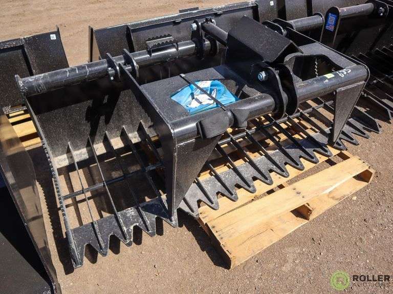 New Kit 76" Hydraulic Skeleton Grapple Bucket To Fit Skid Steer Loader