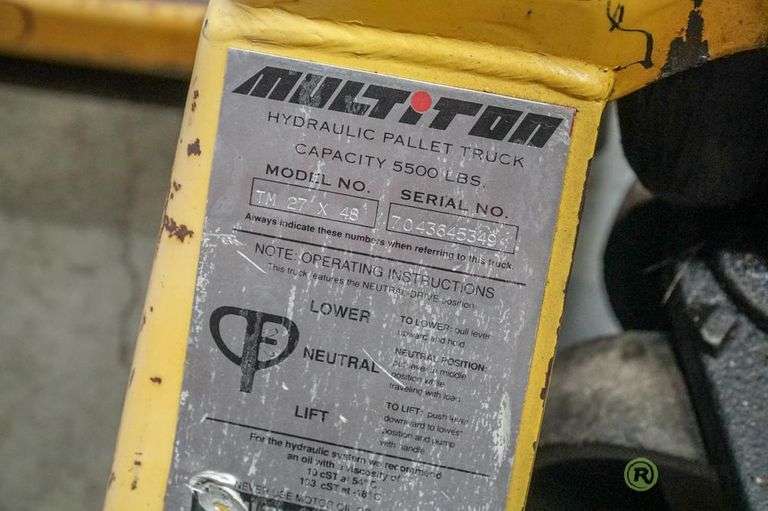 Multiton Hydraulic Pallet Jack, 5500Lb Capacity Roller Auctions