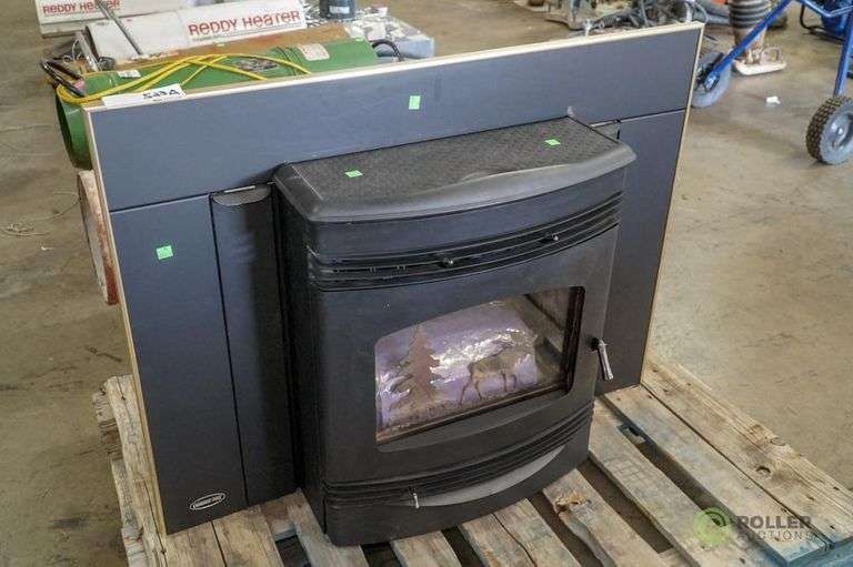 QuadraFire Sante Fe Pellet Stove Insert with Termostat Roller Auctions