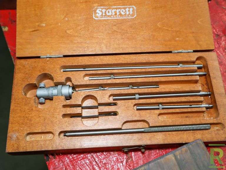 (2) Starrett Inside Micrometers Kits Roller Auctions