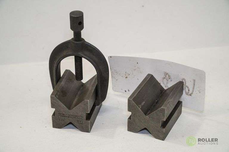 (2) Brown & Sharpe VBlocks With Clamps Roller Auctions