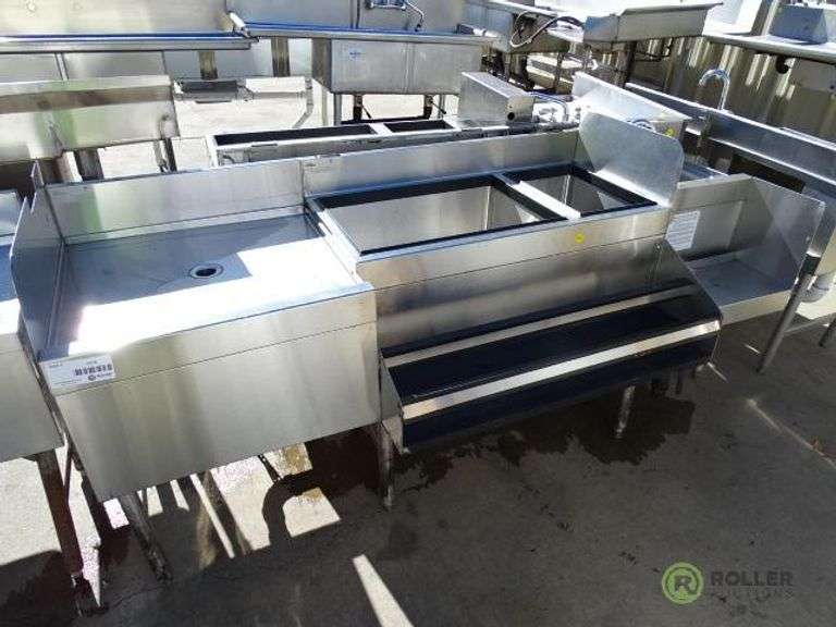 GlasTender Stainless Steel Bar Station With Drainboard, Jockey Box