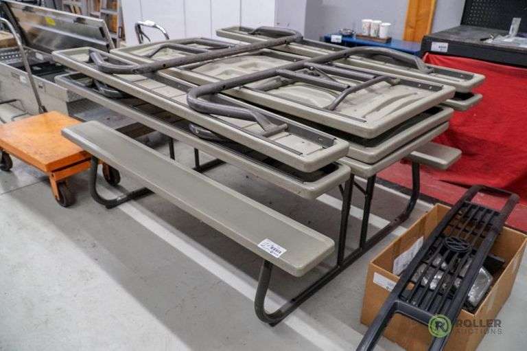 (3) Collapsible Picnic Tables Roller Auctions
