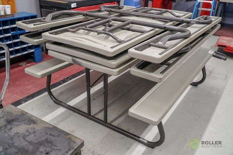 (3) Collapsible Picnic Tables Roller Auctions