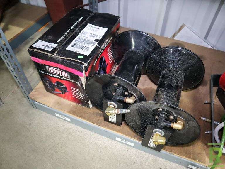 (3) Ironton 100' Capacity Air Hose Reels Roller Auctions