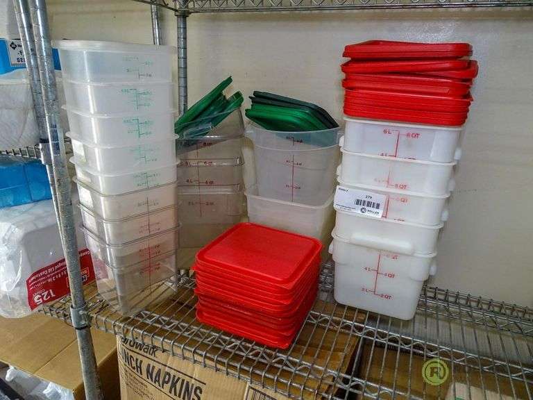 (18) Ingredient Bins With Lids Roller Auctions