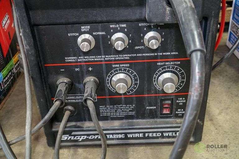 SnapOn YA219C Wire Feed Welder With Regulator Roller Auctions
