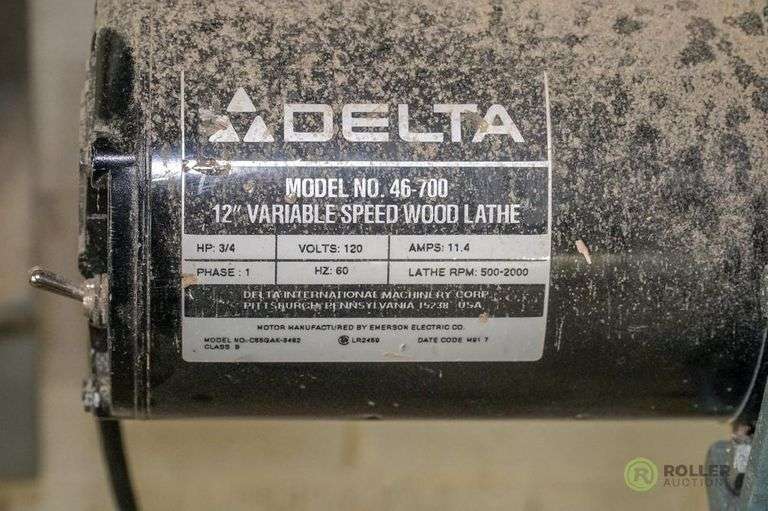 Delta 46700 12in Variable Speed Wood Lathe, 3/4 Hp and Delta 46408