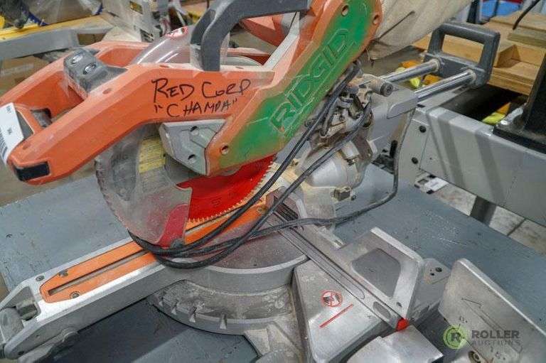 Ridgid MS255SR 10in Dual Bevel Sliding Compound Mitre Saw Roller Auctions