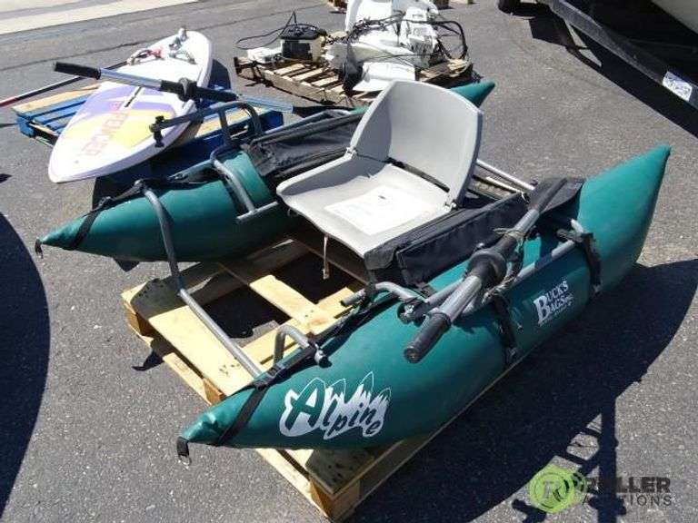 Buck's Bags Alpine Fishing Double Pontoon With (2) Paddles Roller