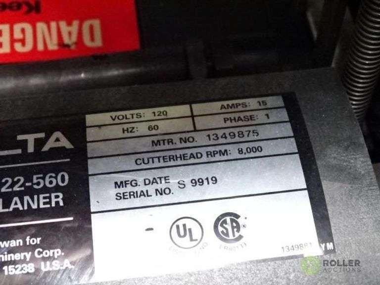 Delta 22560 121/2in x 6in Planer Roller Auctions