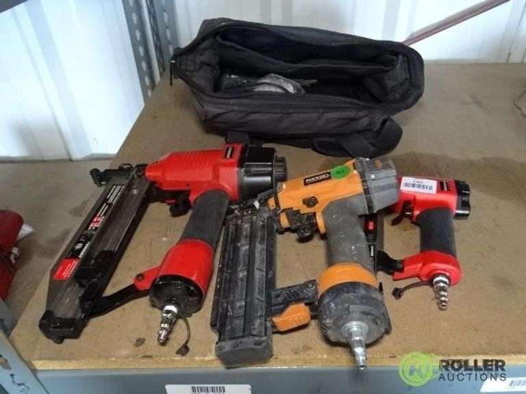 Husky Pneumatic Finish Nailer and Micro Pinner and Ridgid Pneumatic