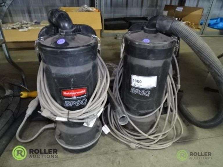 (2) Rubbermaid Backpack Vacuums Roller Auctions