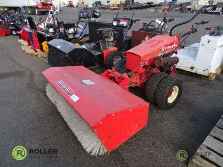 Gravely Walk Behind Sweeper, Vanguard 16 Hp Gas Engine, Showing 735