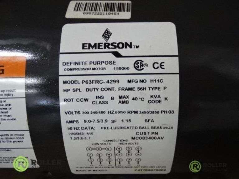 Emerson Compressor Motor, 3ph Roller Auctions