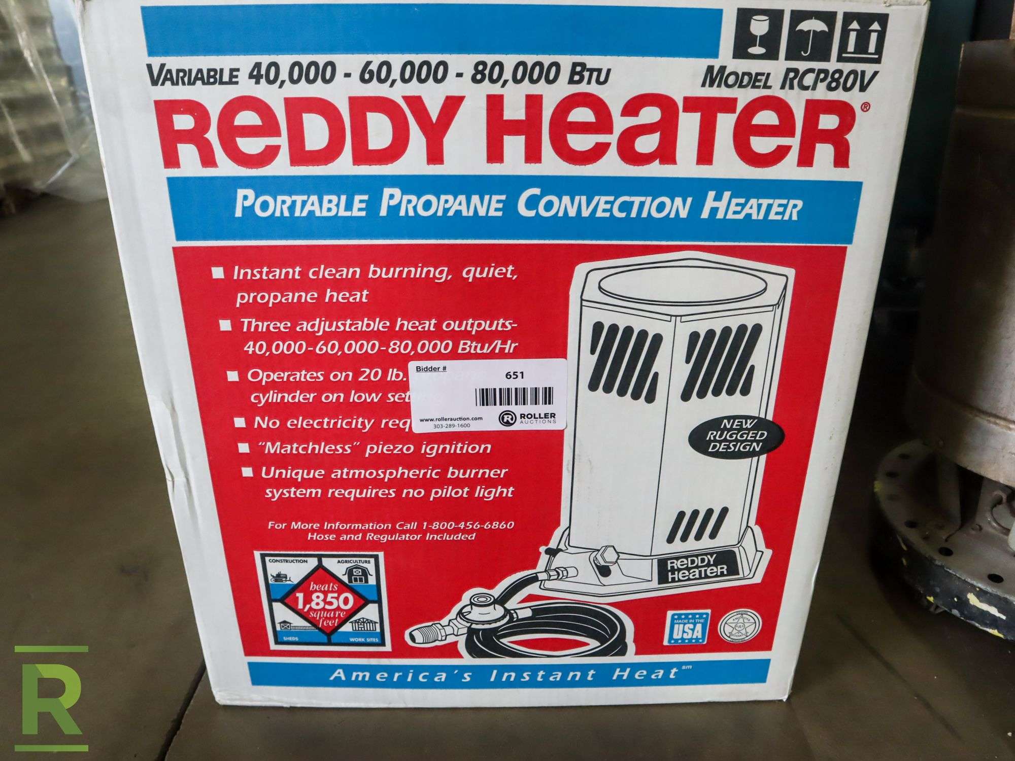Reddy Heater RCP80V Portable Convection Heater, Propane - Roller Auctions