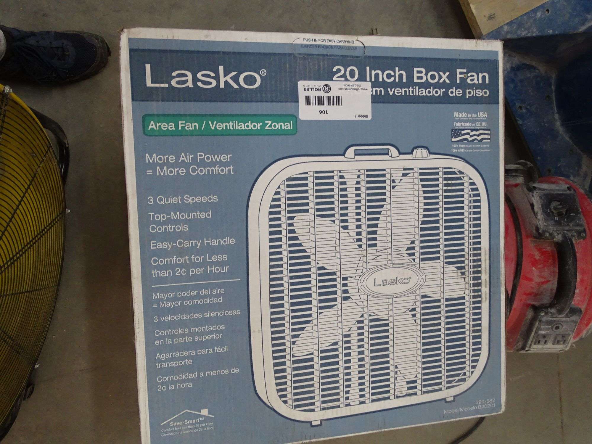 5) Lasko Box Fans - Roller Auctions