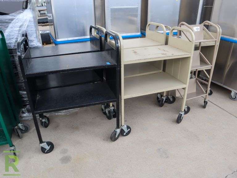 (6) Library Carts Roller Auctions