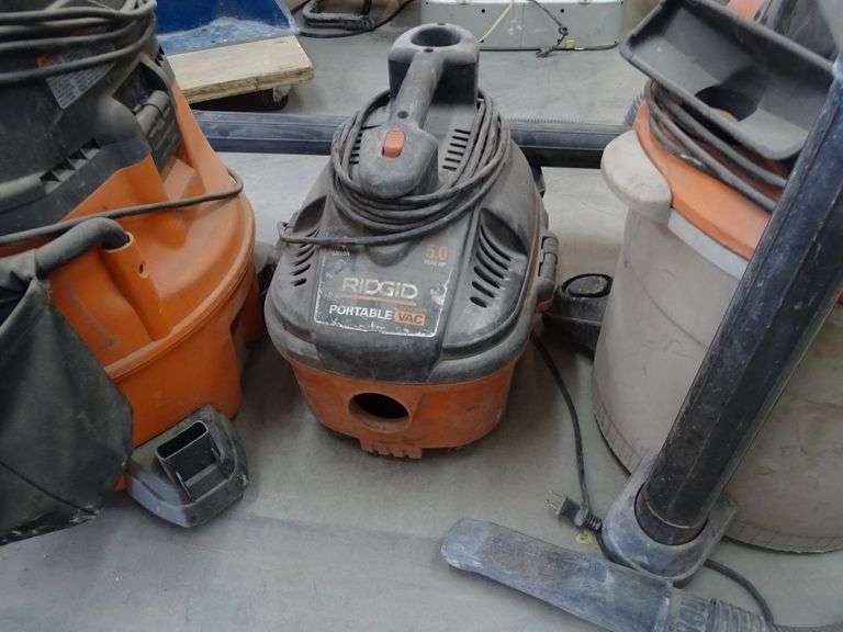 (2) Ridgid Shop Vacs WD14500, WD12450 and Portable Wet / Dry Vac