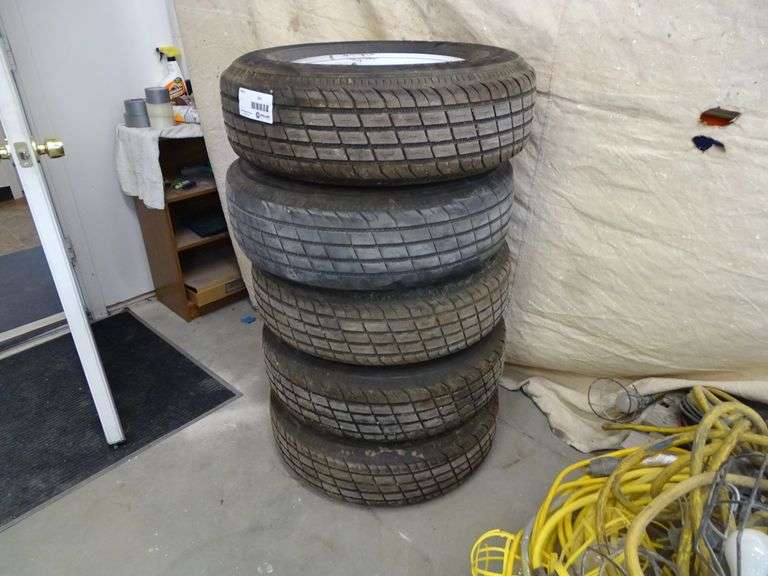 (5) Hartland Radial ST225/75R15 Tires With Wheels Roller Auctions