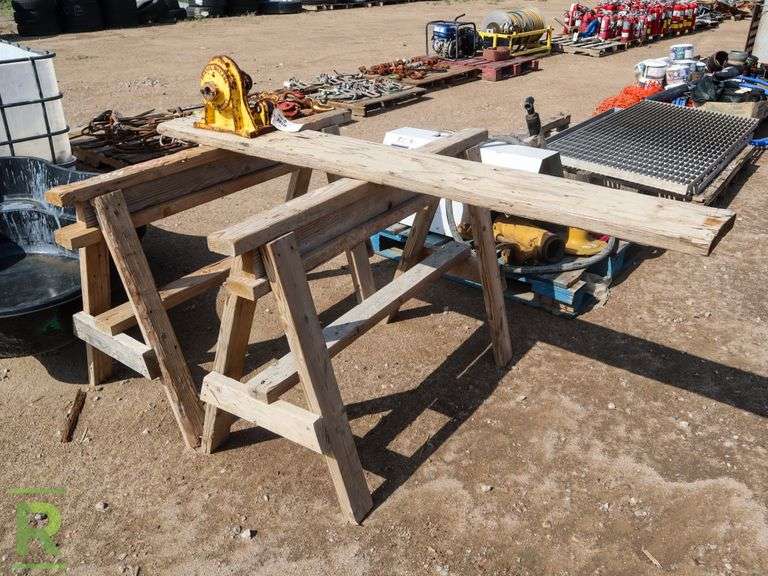 Willard Rebar Bender and (2) Wood Saw Horses Roller Auctions