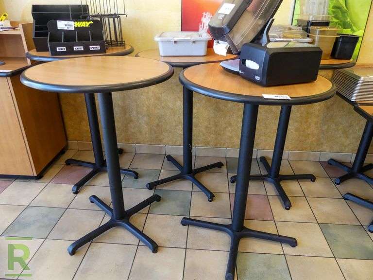 (5) Plymold Bar Tables, 30" Roller Auctions