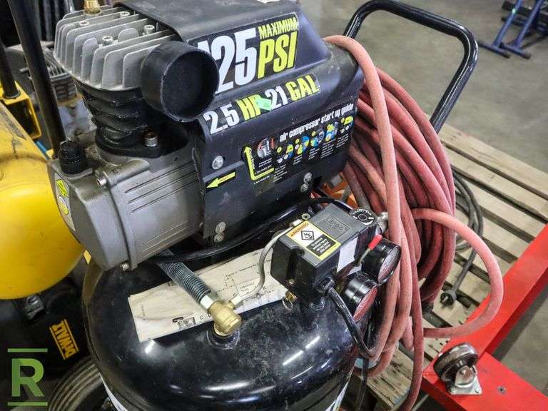 Central Pneumatic Air Compressor, 125PSI, 21Gallon Roller Auctions