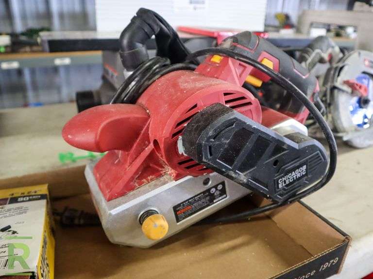 Chicago Electric Belt Sander and Sand Belts Roller Auctions