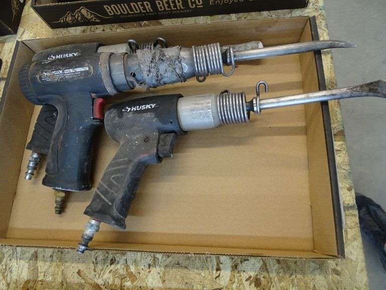 Tray of (3) Husky Pneumatic Air Hammers Roller Auctions