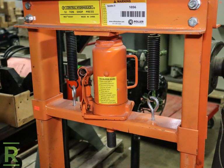Central Hydraulics 12Ton Shop Press Roller Auctions