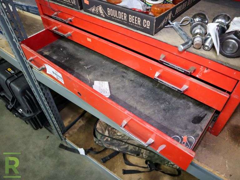 3Drawer Matco Toolbox With (2) Trays of Trailer Parts Roller Auctions