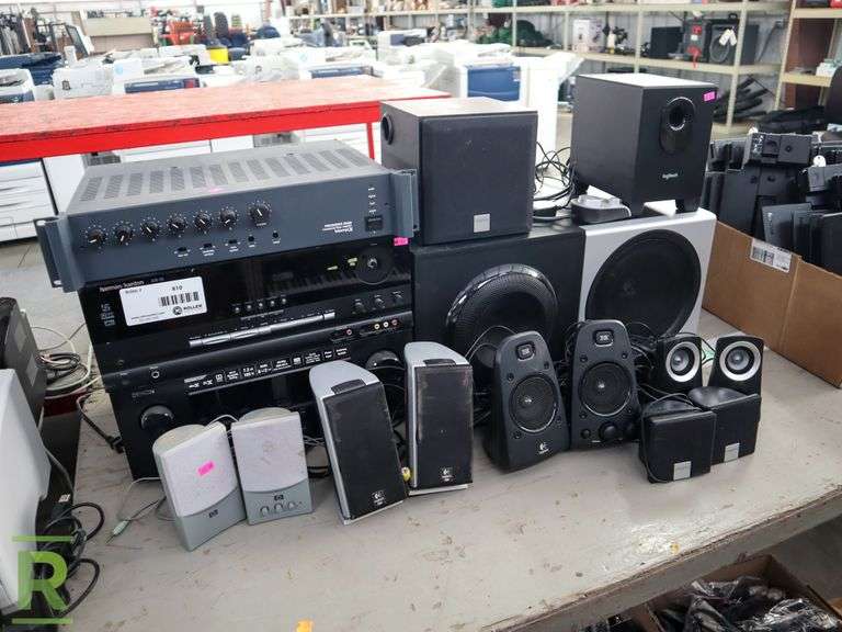 (2) Audio Receivers, Amplifier and Computer Speakers Roller Auctions