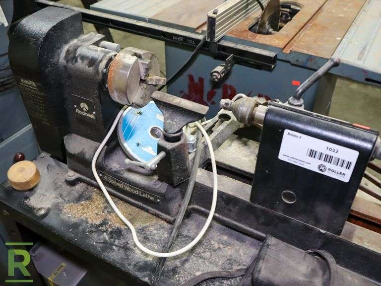 Rockwell 46111 4Speed Wood Lathe With Tools Roller Auctions