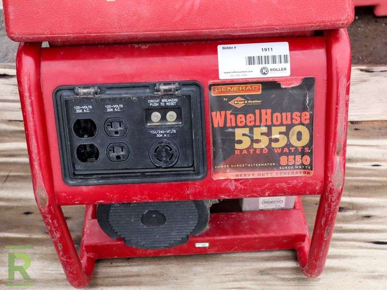 Generac 01646 Wheel House 5550W Generator (Inoperable) Roller Auctions