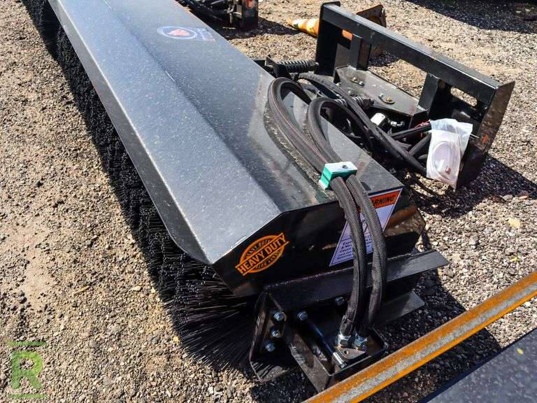 New Wolverine 72" Hydraulic Angle Broom Attachment to Fit Skid Steer