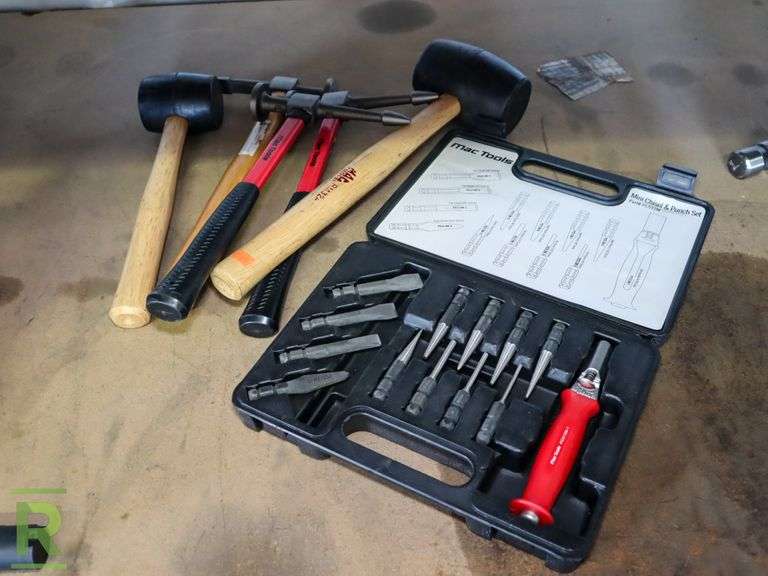 New Mac Tools PCS12M Chisel & Punch et With (3) Body Hammers and (2