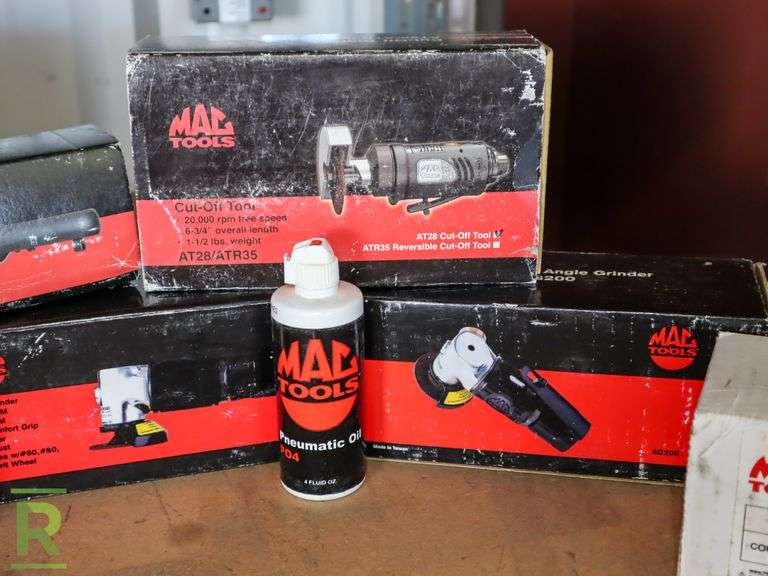(5) New Mac Tools Pneumatic Tools, Cut Off Tool, Ratchet, Grinder