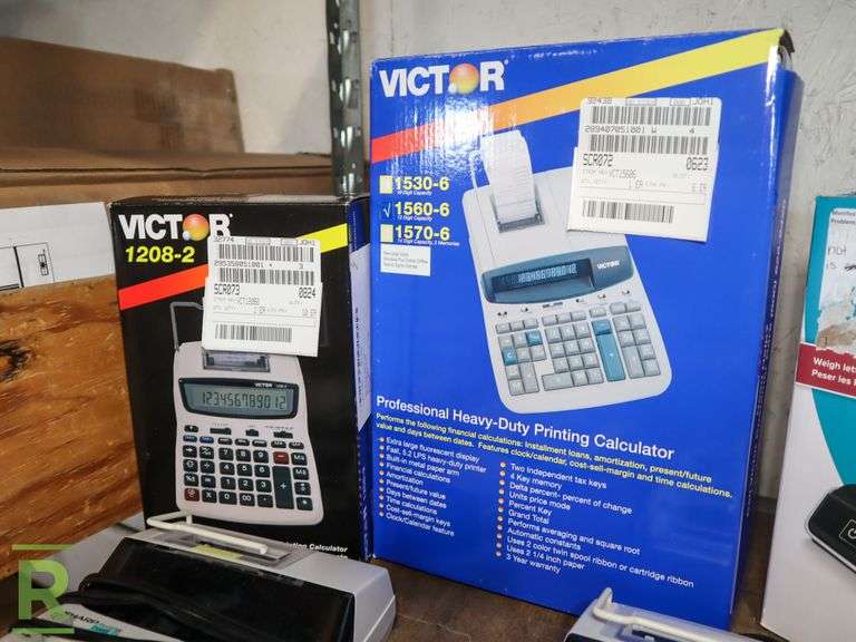 Printing Calculators; (2) Sharp EL1801V, Victor 12002, Victor 15606