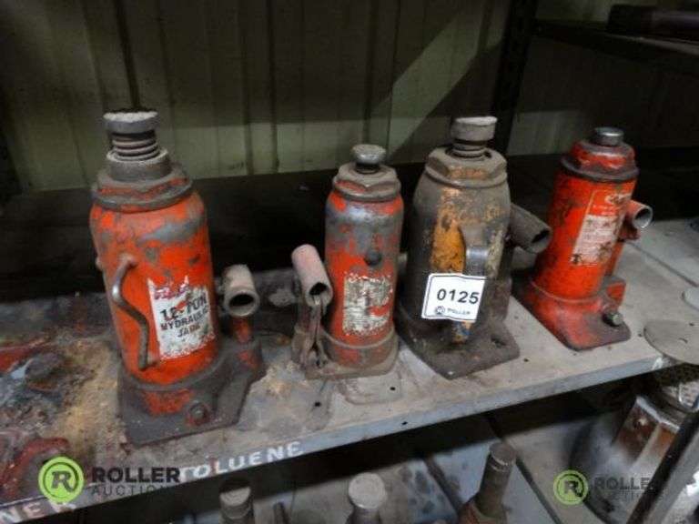 Big Red 12Ton Bottle Jack, Dayton 5Ton Bottle Jack and (2) Bottle