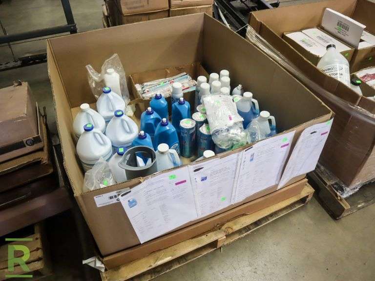 Pallet of Cleaning Products, Mop & Glo, Splash and Ajax - Roller Auctions